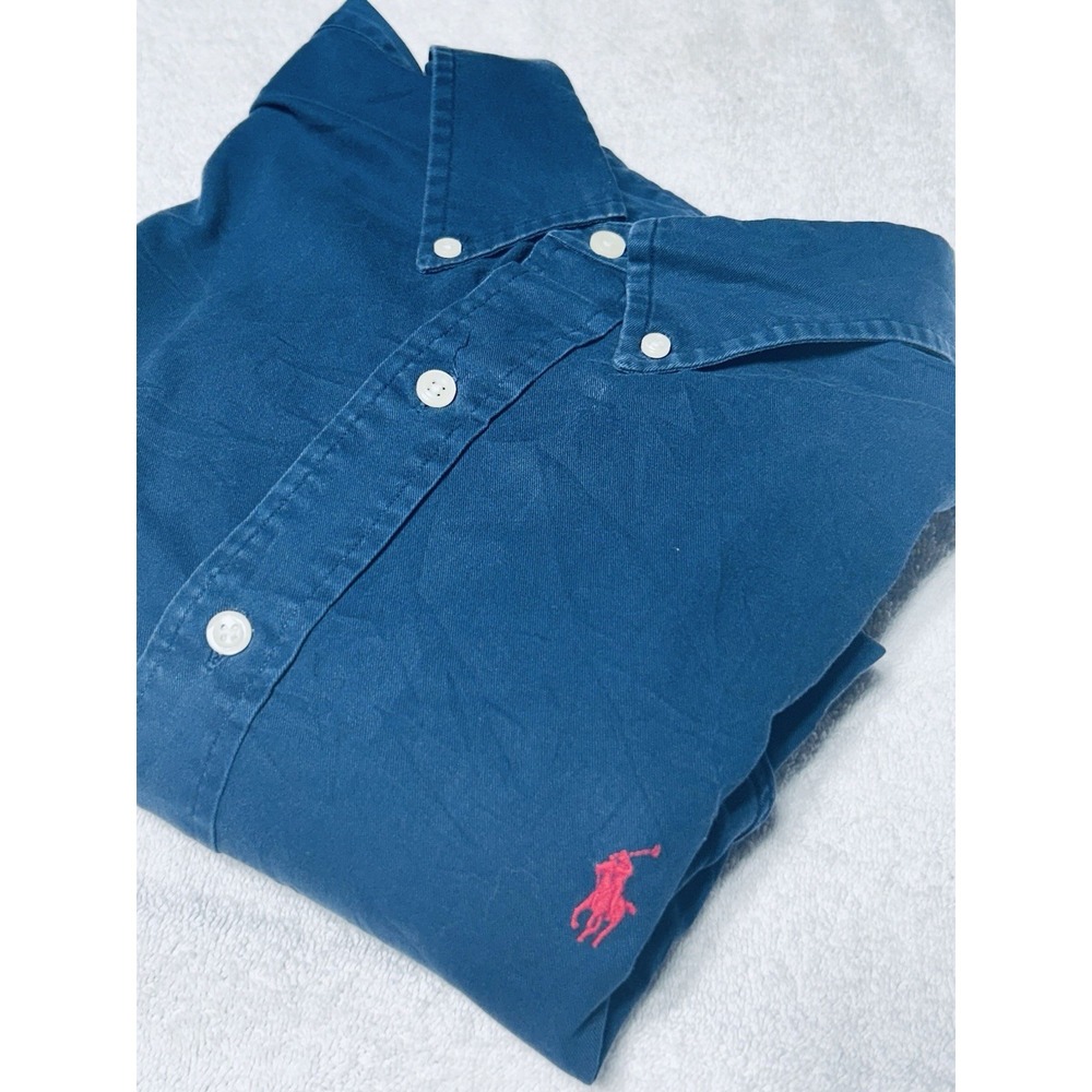 VTG Ralph Lauren Blake Shirt 2XL Dark Blue Navy Button Down 90s Oversized Cotton